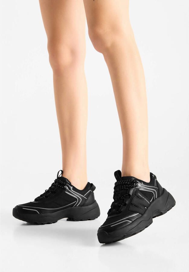 Woden Sif II chunky imitatieleren sneakers zwart - Foto 3
