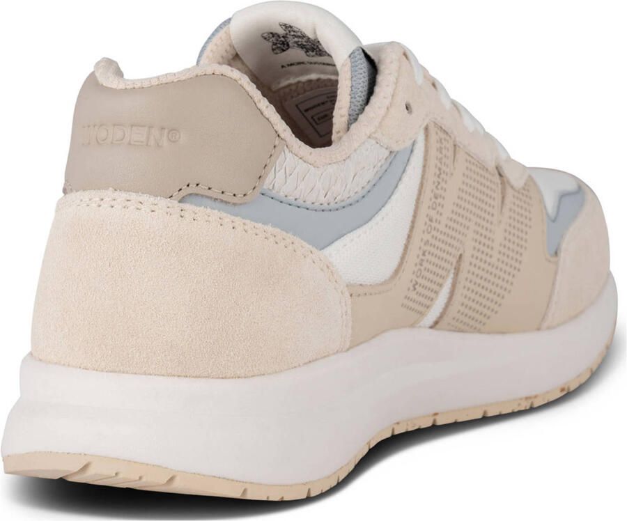 Woden Beige Suède Lage Sneakers met Reflecterende Details - Foto 2