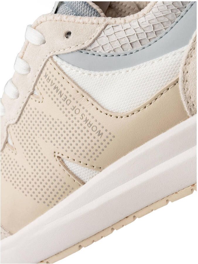 Woden Beige Suède Lage Sneakers met Reflecterende Details - Foto 3