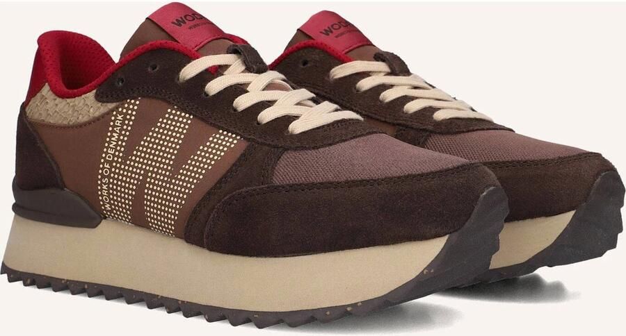 Woden Ronja Plateau Sneakers Dames Bruin - Foto 2
