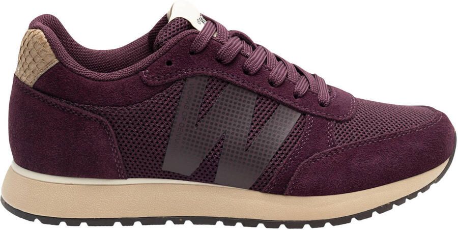 Woden Ydun Icon II leren sneakers aubergine