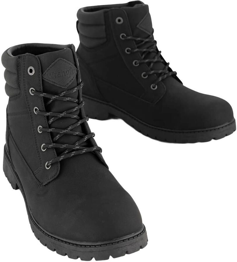 Wrangler suède veterboots met profielzool zwart - Foto 3
