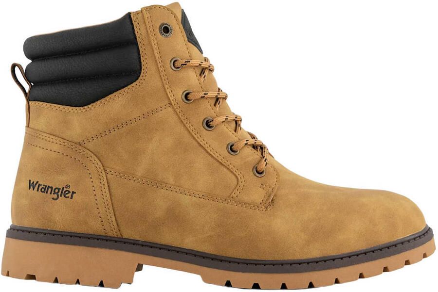 Wrangler veterboots met profielzool bruin
