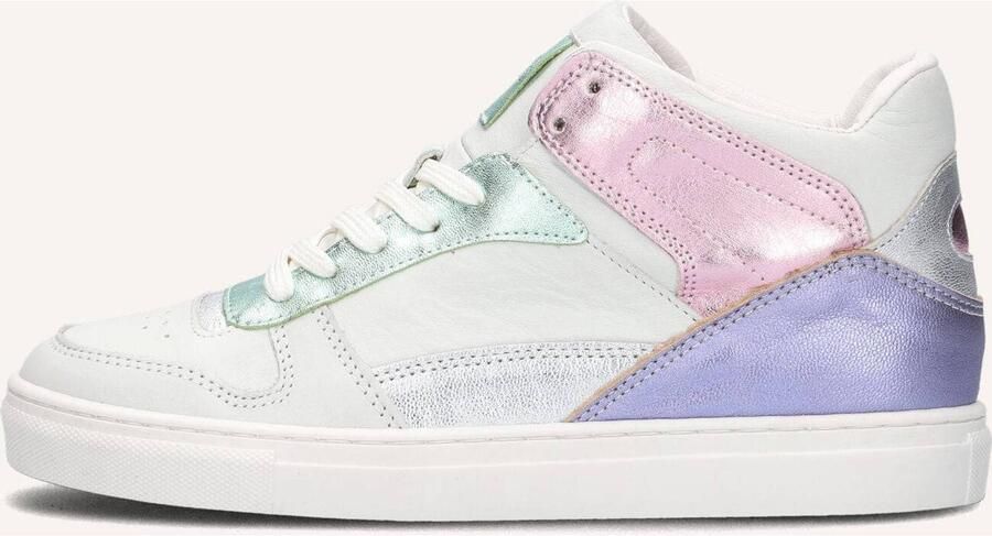 Metallica Metallic Milena Hoge sneakers Leren Sneaker Meisjes Wit - Foto 3