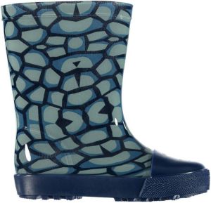 XQ regenlaarzen met dierenprint blauw