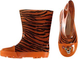 XQ regenlaarzen met dierenprint oranje kids