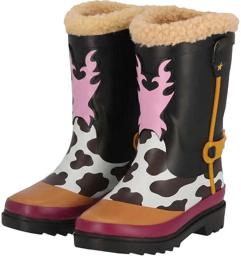 XQ Cow regenlaarzen kids Fake fur voering