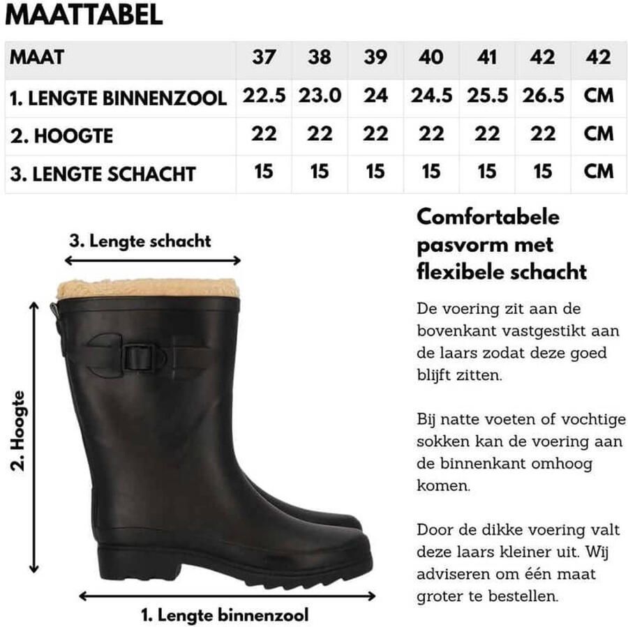 XQ Regenlaarzen Dames Fake Fur 100% Rubber - Foto 2
