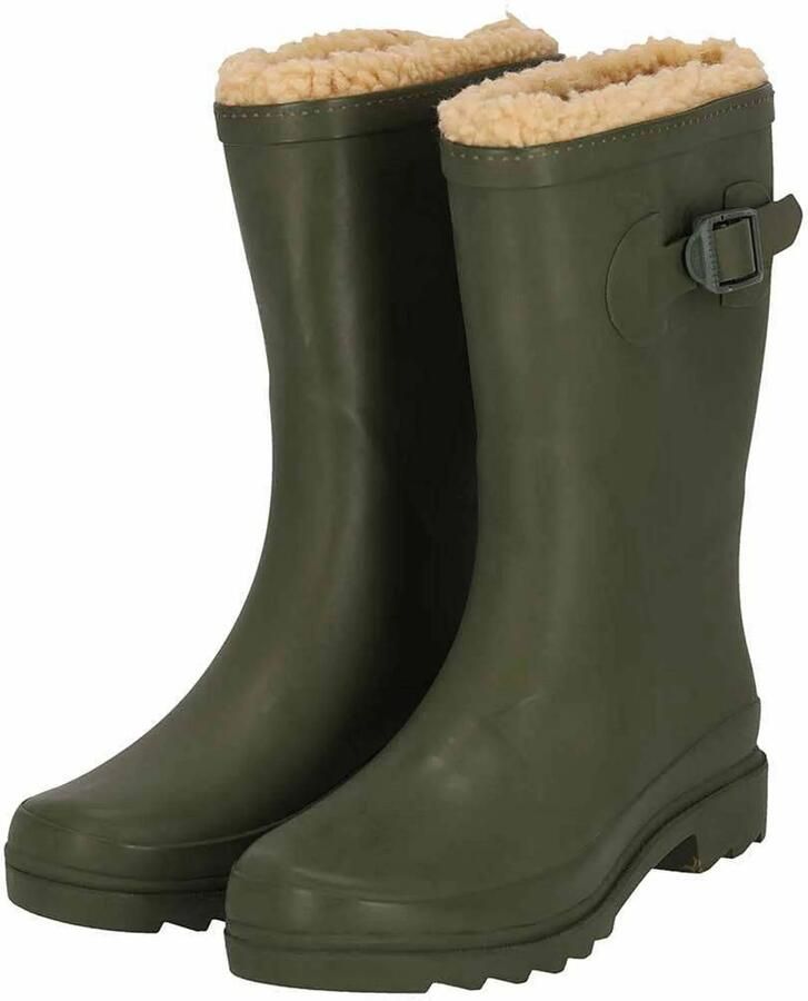 XQ Regenlaarzen Dames Fake Fur 100% Rubber