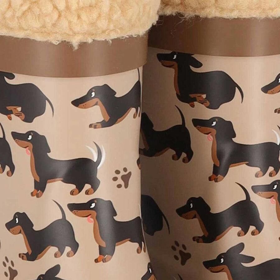 XQ Regenlaarzen dierenprint kids Fake fur voering - Foto 2
