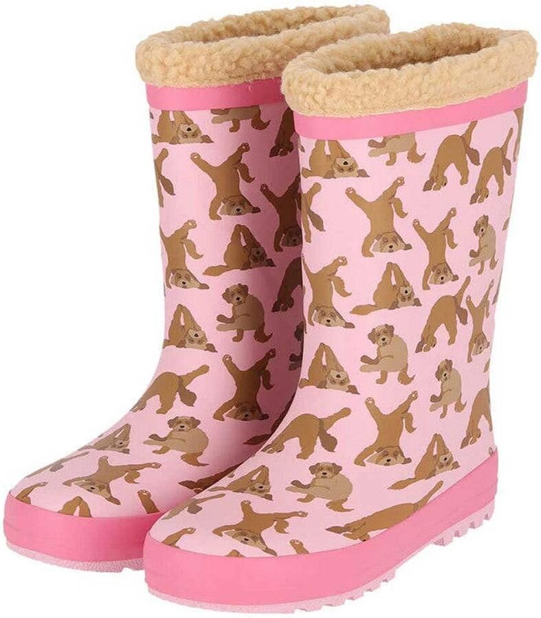 XQ Regenlaarzen dierenprint kids Fake fur voering