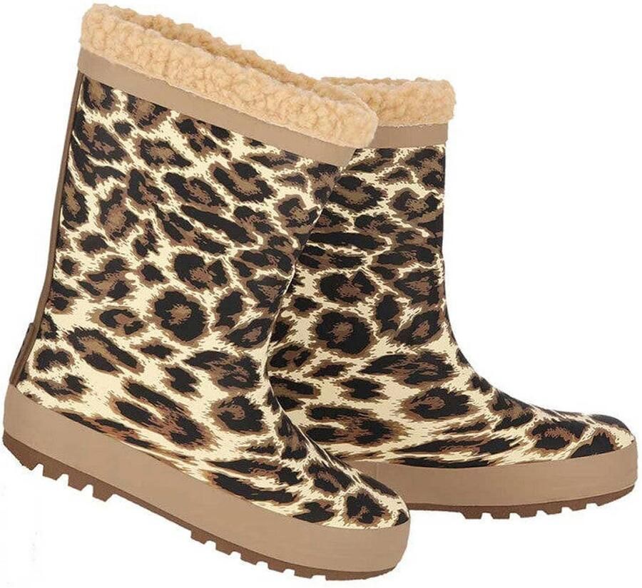 XQ Regenlaarzen dierenprint kids Fake fur voering - Foto 3