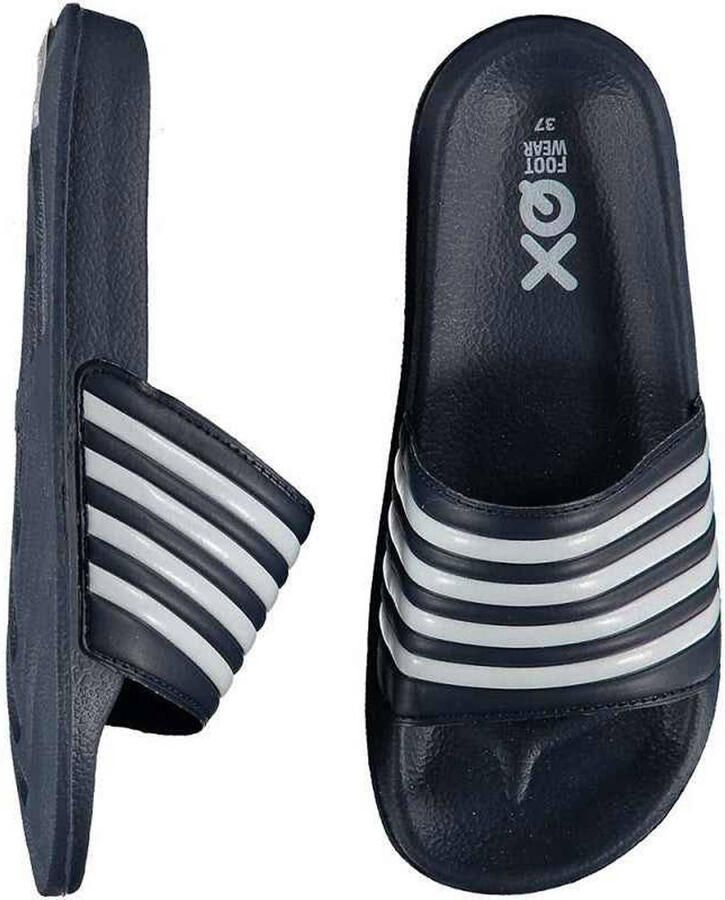 XQ Footwear XQ Slippers Dames Stripes Grijs Badslippers dames Gevormd voetbed - Foto 3