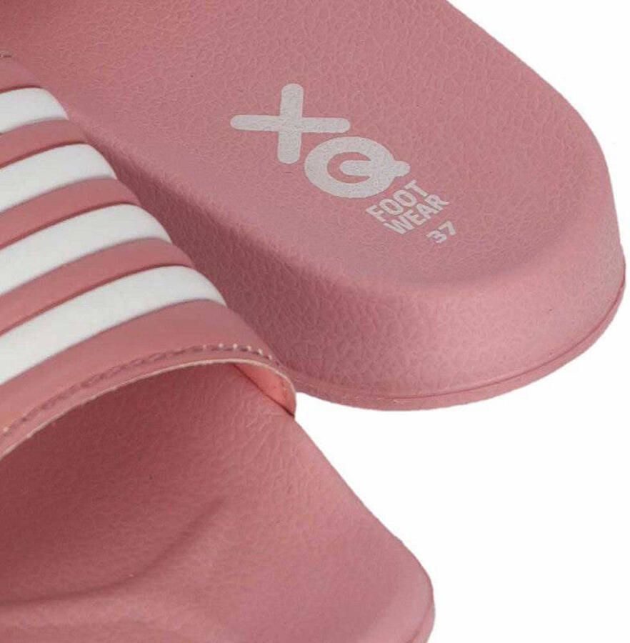 XQ Footwear XQ Slippers Dames Stripes Fuchsia Badslippers dames Gevormd voetbed - Foto 2