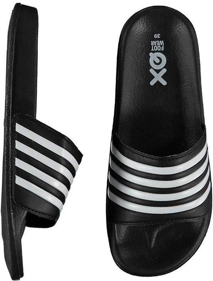 XQ Footwear XQ Slippers Dames Stripes Navy Badslippers dames Gevormd voetbed - Foto 2