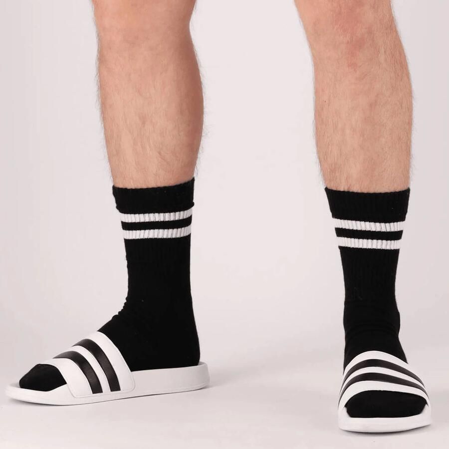 XQ Footwear XQ Slippers Heren Stripes Wit Zwart Badslippers heren - Foto 2