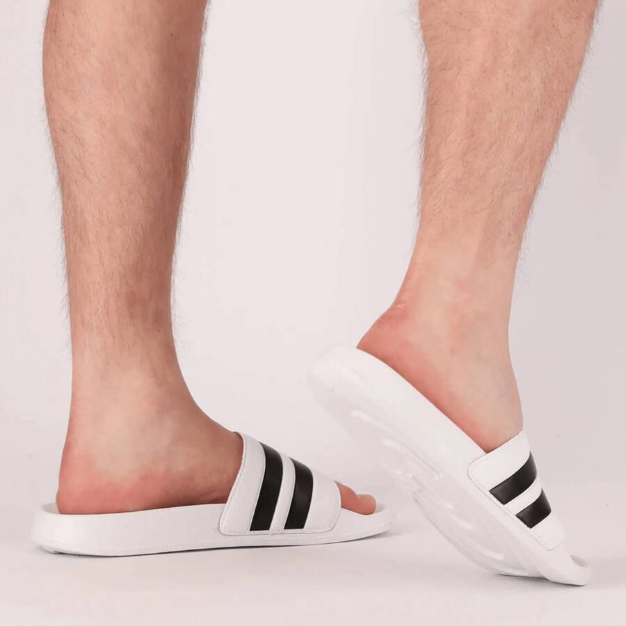 XQ Footwear XQ Slippers Heren Stripes Wit Zwart Badslippers heren - Foto 3