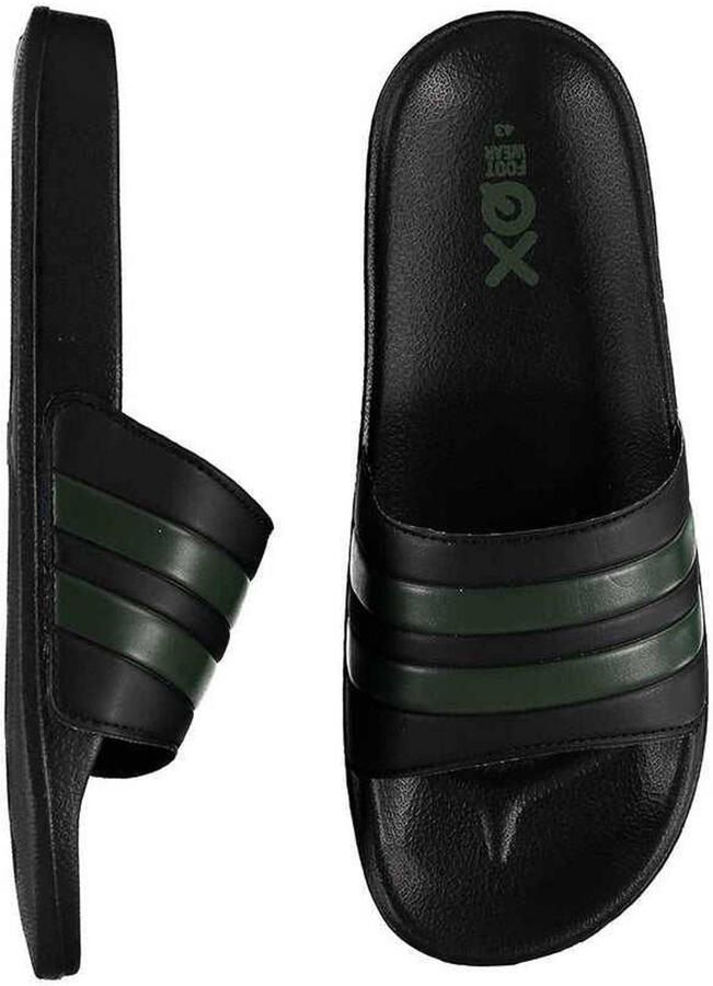XQ Footwear XQ Slippers Heren Stripes Zwart Army Badslippers heren - Foto 3