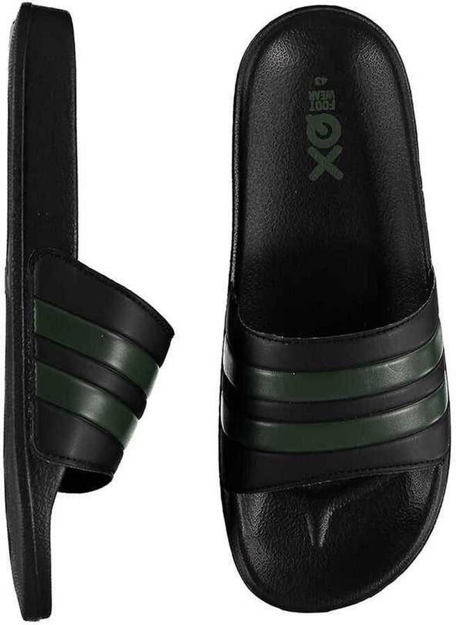 XQ Footwear XQ Slippers Heren Stripes Zwart Army Badslippers - Foto 2