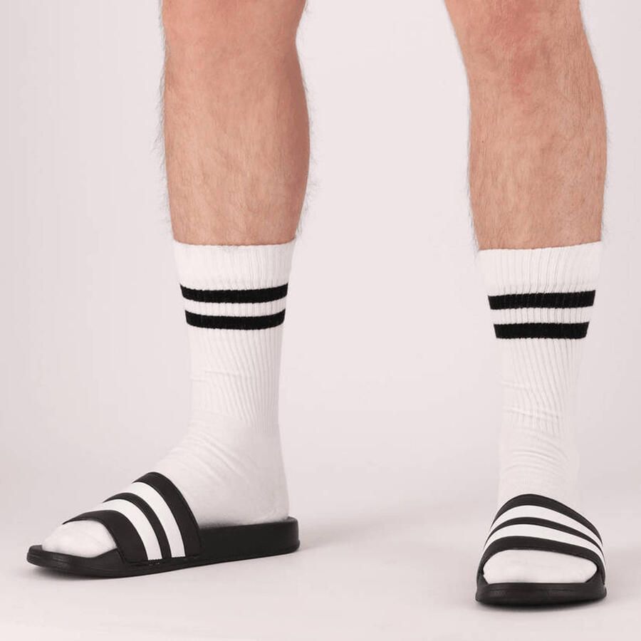 XQ Footwear XQ Slippers Heren Stripes Wit Zwart Badslippers - Foto 3