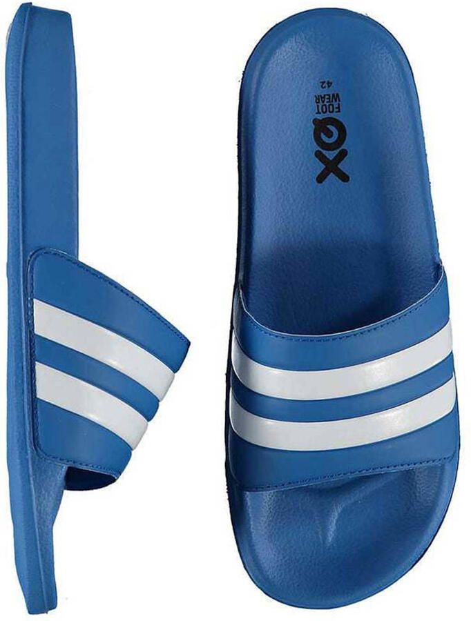 XQ Footwear XQ Slippers Heren Stripes Zwart Wit Badslippers heren - Foto 3