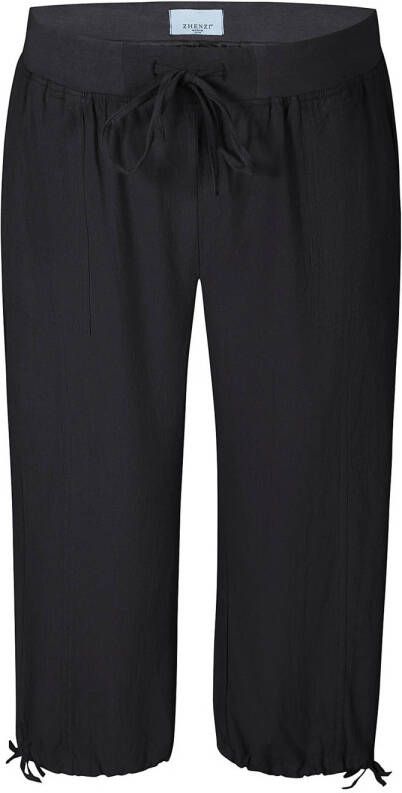 Zhenzi regular waist broek zwart