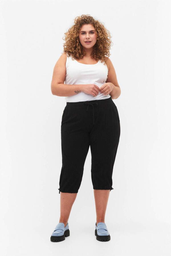 Zizzi high waist slim fit broek JEASY zwart