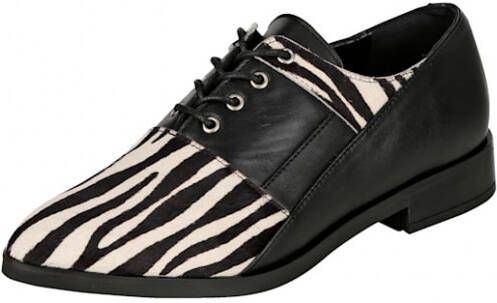 Alba moda Veterschoen met puntige neus Zwart Wit