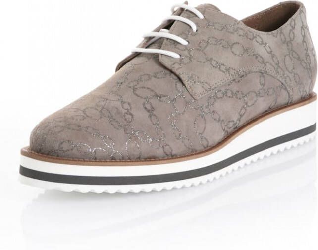 Alba moda Veterschoen van zacht leer Taupe