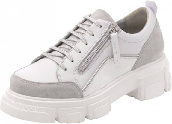 Alba moda Veterschoen Wit Grijs