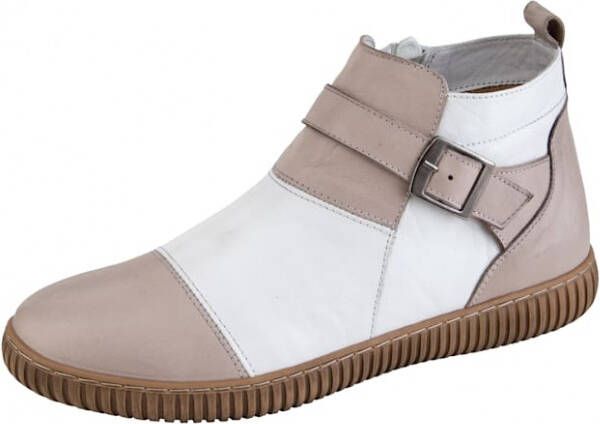 Gemini Enkellaarsje met verwisselbare leren binnenzool Beige Wit