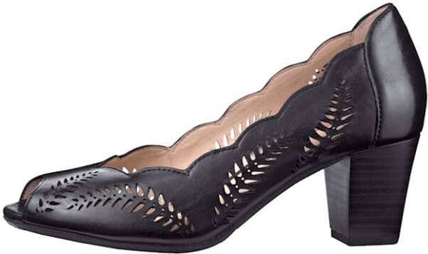 Gerry Weber Peeptoe met perforaties in bladerenlook Zwart