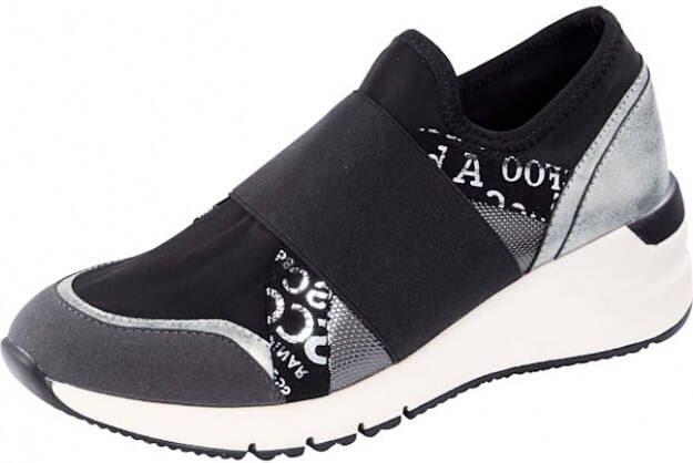 Liva Loop Sneaker met modieuze applicaties Zwart Zilverkleur