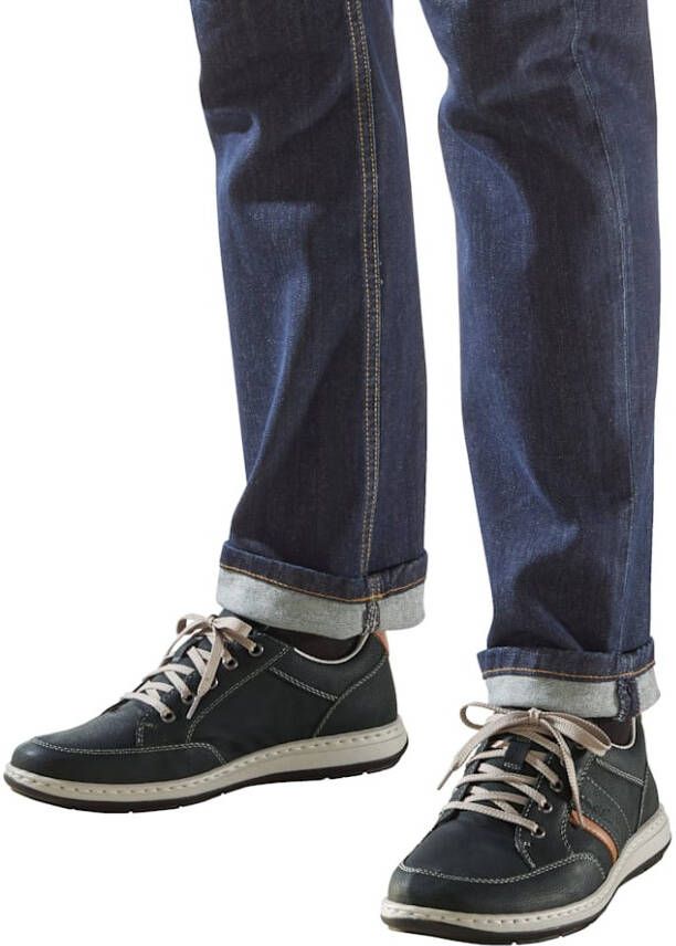 Rieker Veterschoen met contrastkleurige stiksels Zwart