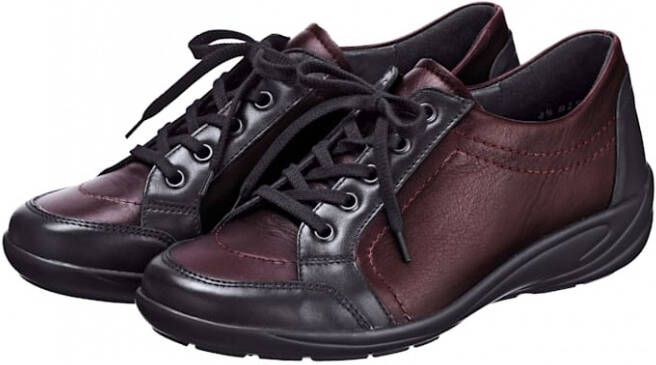 Semler Veterschoen met trendy siernaden Zwart Bordeaux