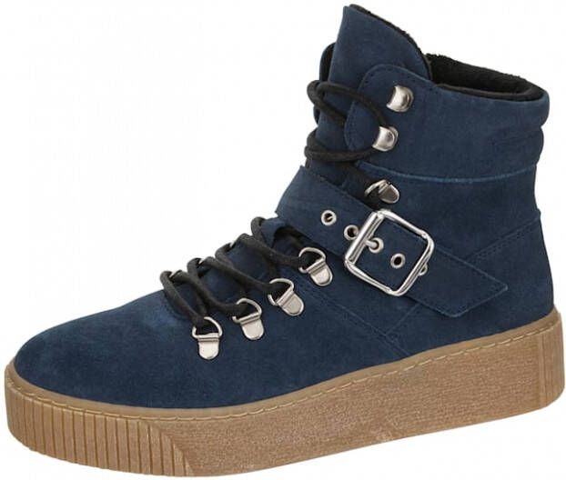 Studio W Hoge veterschoen met verschillende sluitingen Blauw