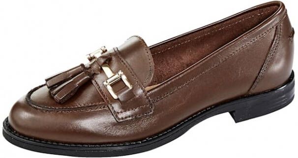 Studio W Loafer met leren sierkwastje Donkerbruin