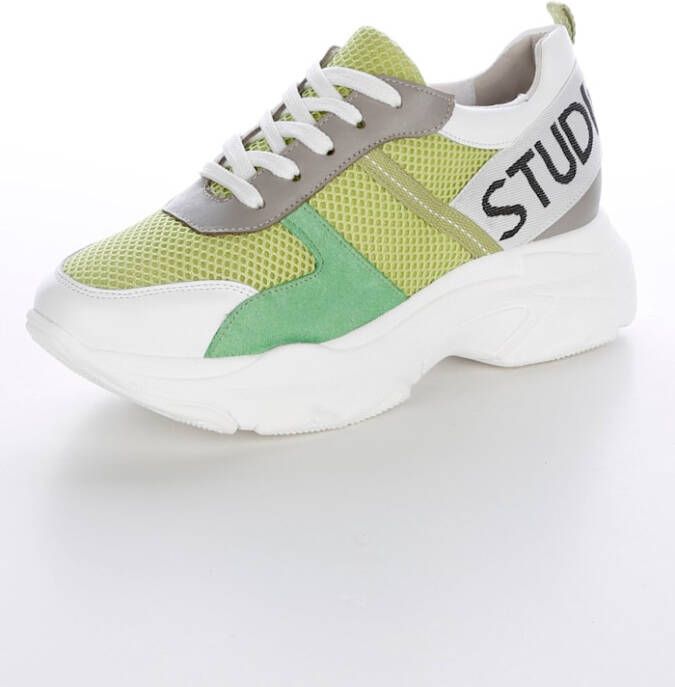 Studio W Sneaker exclusief bij ons! Lichtgroen Wit Grijs