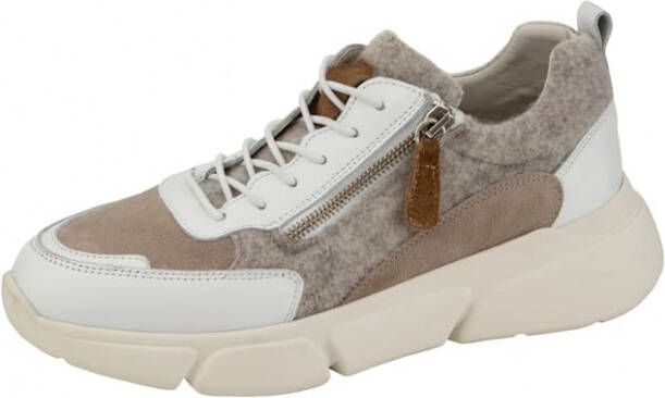 Studio W Sneaker in een trendy kleurencombinatie Wit Beige