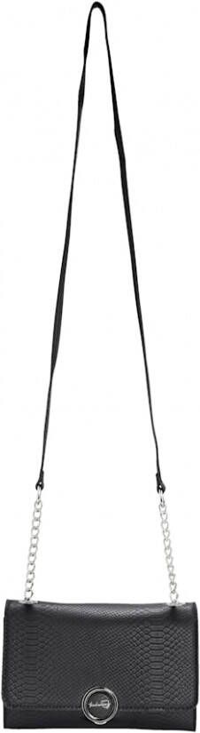 Taschenherz Clutch met krokoreliëf Zwart