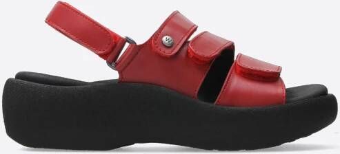 Wolky Sandalen Avalon rood leer - Schoenen.nl