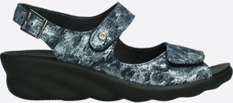 Wolky Scala blauw geprint suede