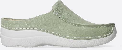 Wolky Comfortschoenen Seamy Slide lichtgroen nubuck