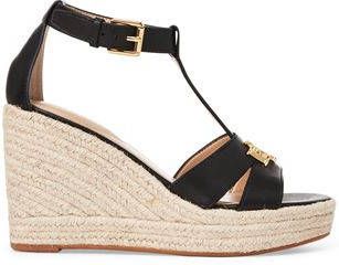 Polo Ralph Lauren Dames Sleehak Leren Sandalen Black Dames - Foto 3