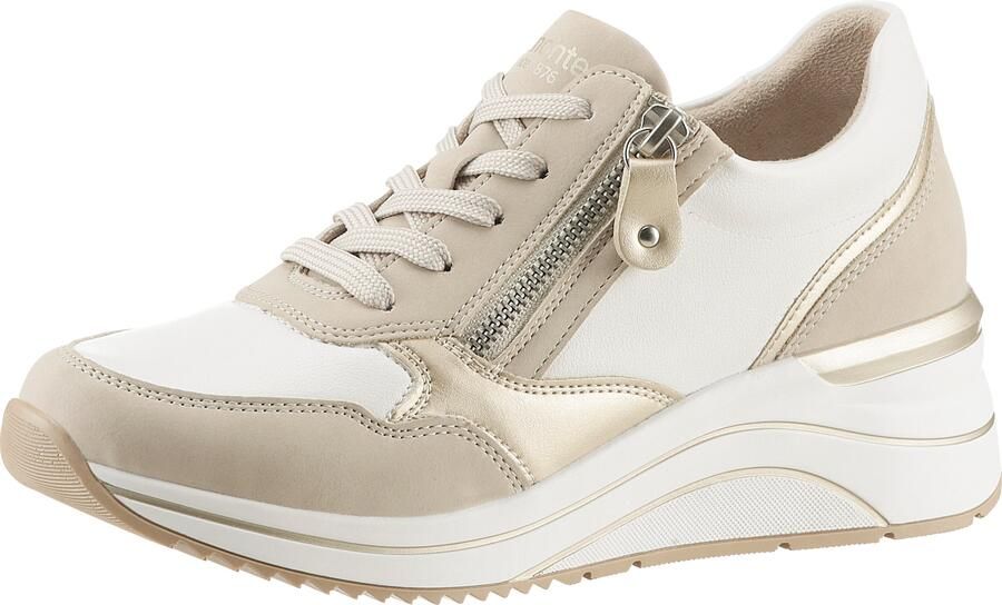 Remonte Sneakers met sleehak vrijetijdsschoen lage schoen veterschoen vegan verwerking - Foto 3