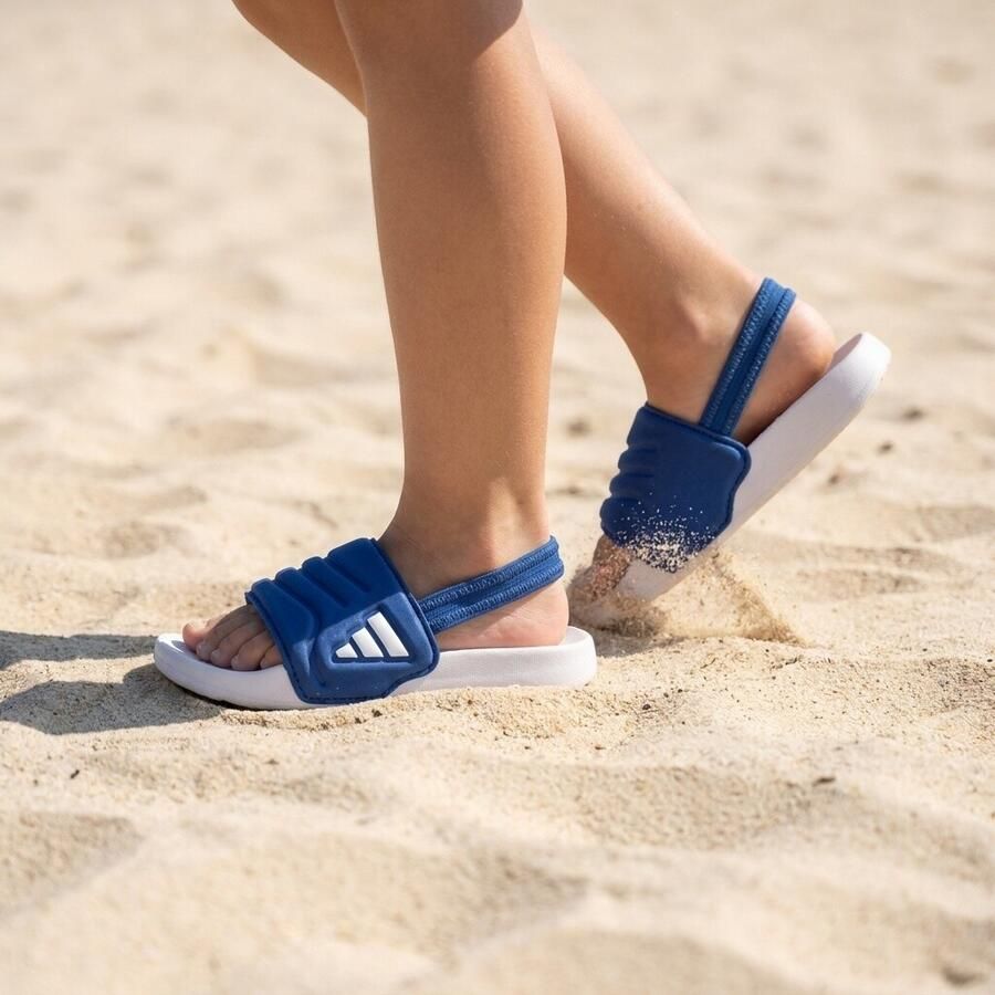 Adidas Sportswear Adilette Estrap 2.0 badslippers met hielbandje kobaltblauw wit - Foto 4