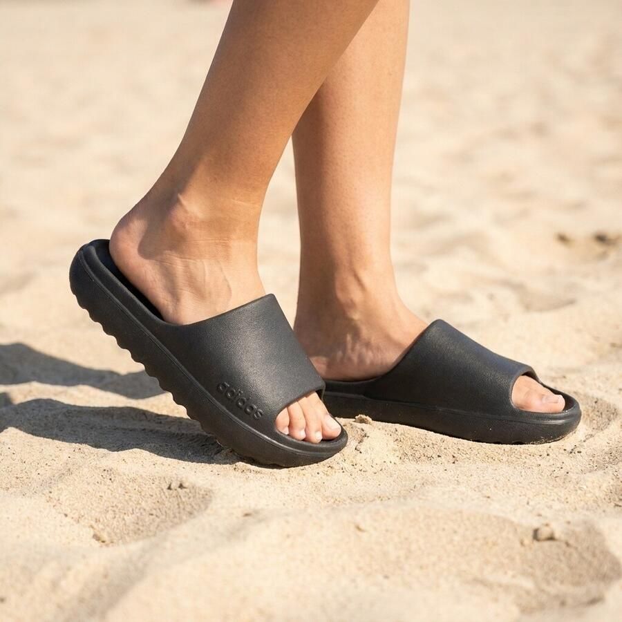 Adidas adilette Slippers en Sandalen Zwart 1 3 Mesh Synthetisch - Foto 4