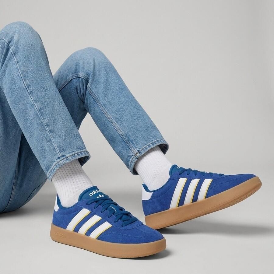 Adidas Barreda heren sneakers blauw wit 1 3 Echt leer Uitneembare zool