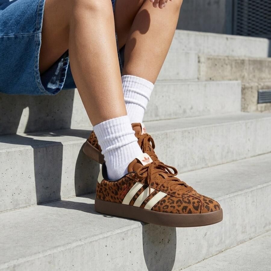 Adidas Sportswear VL Court 3.0 suede sneakers bruin dierenprint wit - Foto 5