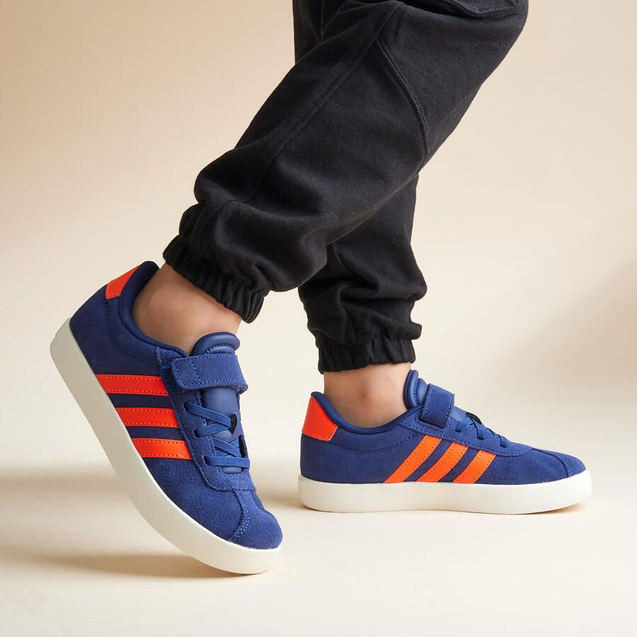 Adidas Sportswear VL Court suede sneakers 3.0 donkerblauw oranje